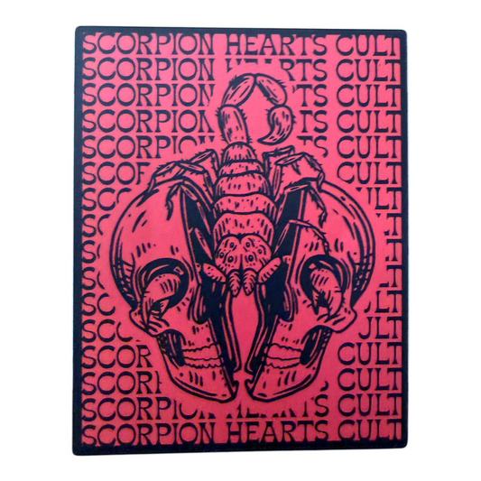 Scorpion Hearts Cult Skull Sticker